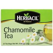 Herbacil Chamomile Tea, Caffeine-Free Herbal Infusion, 25 Tea Bags