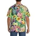 thumbnail image 3 of Kdxio Men'S Hawaiian Shirt For Men Short Sleeve Shirt Watercolor Blooming Cactus Summer Casual Holiday Beach Button Down T-Shirts, 3 of 5