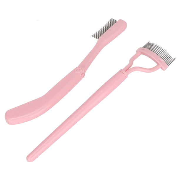 Cepillo Para El Cuidado De Las Pestañas, Diseño Curvo, Dientes De Acero Inoxidable, 2 Peines Para Cejas Con Mango De Plástico Para Maquillaje Para Mujeres ANGGREK Eyebrow Grooming Brush