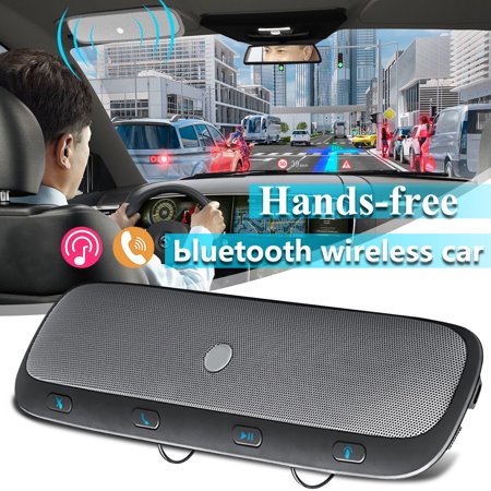Hands Free bluetooth Visor Car Kit,Wireless Multipoint Hands-free Speakerphone In Car With Iron Holder - for iphone, samsung Smartphones - All Auto
