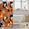 thumbnail image 3 of Manfei Wildlife Moose Elk Shower Curtain 72Wx72L, Vintage Minimalst Camo Shower Curtain 72Wx72L, Orange, 3 of 5