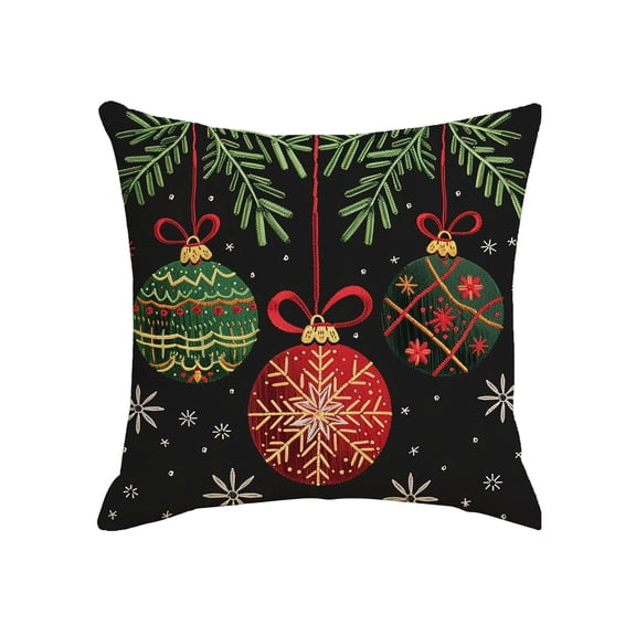 Darzheoy Linen Christmas Pillow Cover Imitation Embroidery Print for Sofa Home Decorative Cushion Bedroom Decor