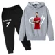 thumbnail image 3 of Conjunto de 2 piezas de sudadera con capucha y pantalones con estampado de ídolo de fútbol Cr7 para niños de 3 a 13 años, ropa informal para bebés, 3 of 5