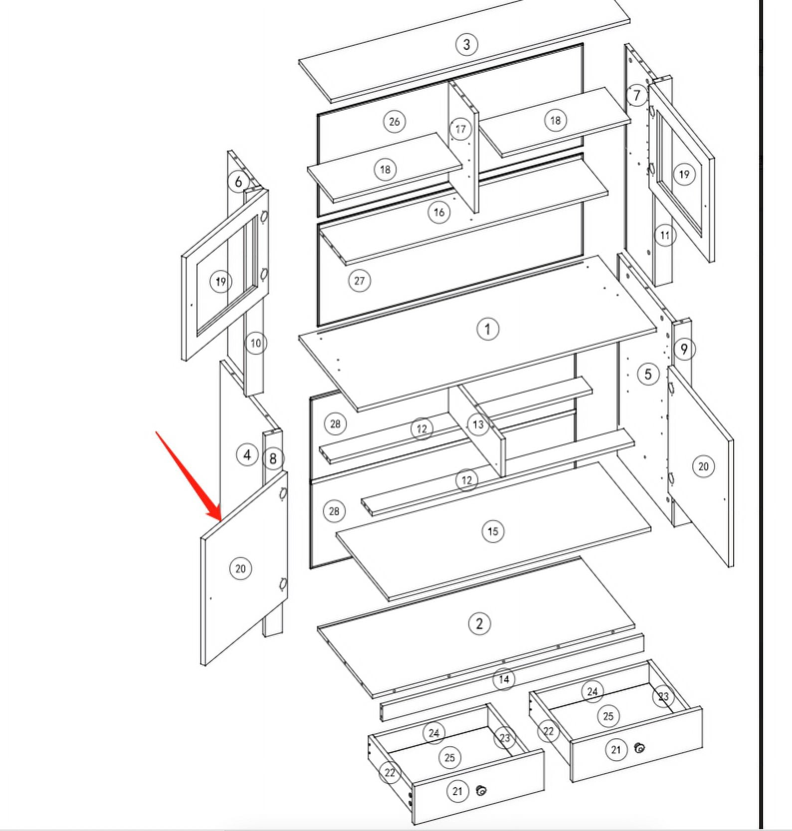 63.4"H Kitchen Pantry Cabinet with Microwave Stand, Freestanding Hutch with Drawers, Doors & Adjustable Shelves, Buffet Cabinet with Storage, Food Pantry for Kitchen, Dining Room