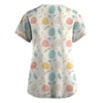 thumbnail image 4 of Fabrcox Easter Scrubs Top for Women Bunny Cute Graphic Women Workwear with Pocket Short Sleeve V Neck Stretch Nursing Uniforms for Women Stretch S-5XL, 4 of 4
