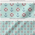 thumbnail image 2 of Soimoi Green Cotton Cambric Fabric Life Ring & Anchor Hook Nautical Print Fabric by Yard 56 Inch Wide, 2 of 7