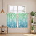 thumbnail image 2 of Teal Blue Ombre Coastal Kitchen Curtain for Berdoom Living Room Cafe 45 Inch Length, Sea Nautical Summer Beach Starfish Coral Tiers Curtains Light Filtering Drapes Window Treatment 2 Panels 52"Wx45"L, 2 of 8