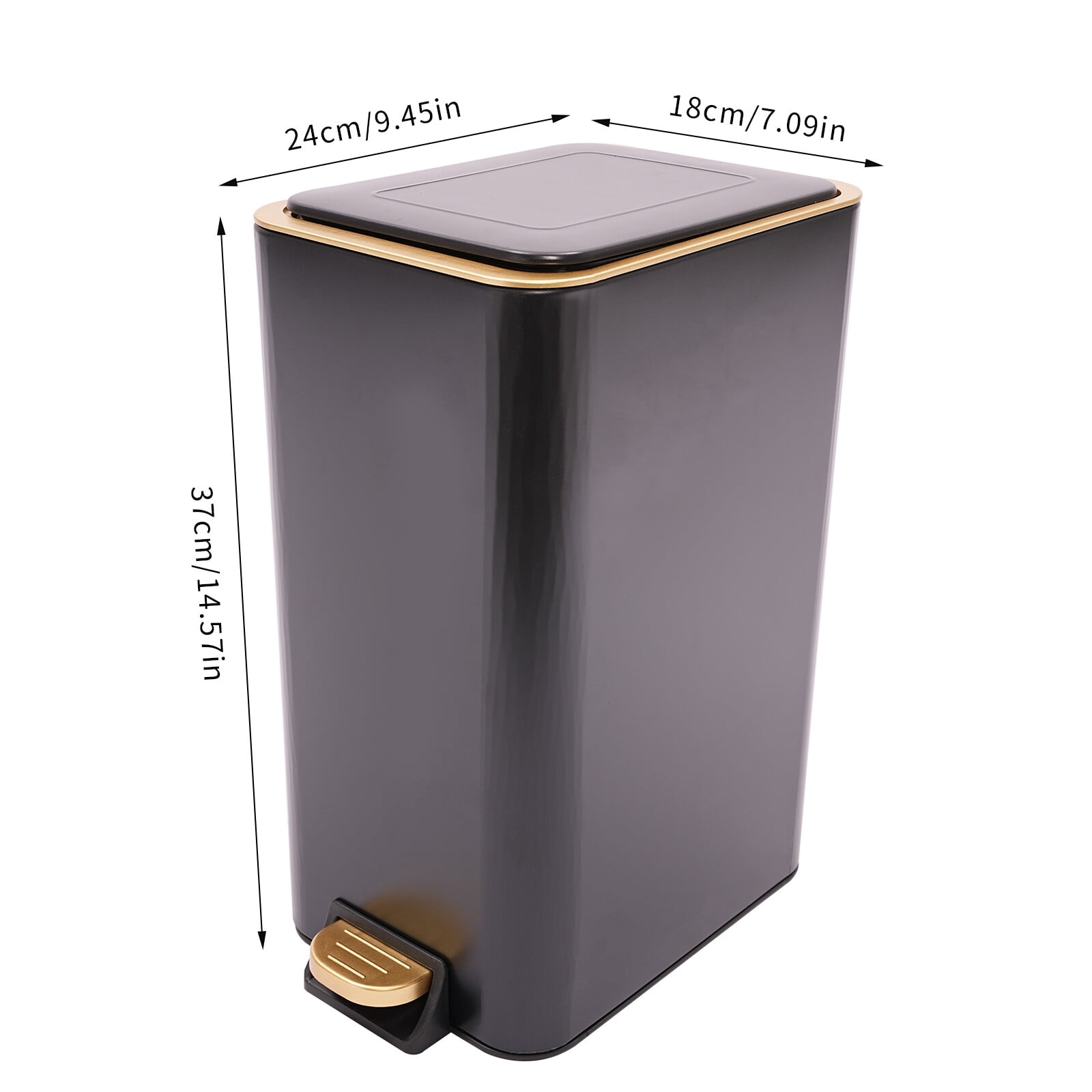 12L Step Trash Bin Garbage Can Waste Container Kitchen Bathroom Trash Can with Lid