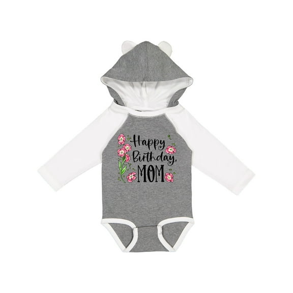 Inktastic Happy Birthday, Mom Pink Flowers Boys or Girls Long Sleeve Baby Bodysuit