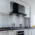 thumbnail image 2 of 24 Inch Wall Mount Range Hood 450CFM Stainless Steel Kitchen Vent - 3 Speed, LED Light, Ducted/Ductless Convertible, Matte Black, 55dB Quiet, 120V (Chimney Covers Included)‌, 2 of 14
