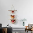 thumbnail image 5 of Wilinohome Hanging Fruit Basket 3 Tier Or 1 Tier Over The Door Organizer Handmade Woven Jute Wall Hanging Baskets for Organizing BOHO Wall Basket Decor Proofing Container for Bread Baking Silicone, 5 of 7