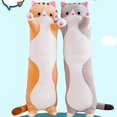 thumbnail image 2 of 70cm Figura de gato durmiendo suave, almohada, Animal relleno, muñeca, juguete de peluche cilíndrico largo para niños, 2 of 5