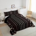 thumbnail image 3 of Feelyou Hippie Aztec Adult Queen Comforter Set, Black Red Abstract Stripes Bedding Sets, Bohemian Western Style Reversible Bedding Comforter Set, Breathable Home Decor, 3pcs, 3 of 8