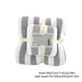 thumbnail image 3 of JeashCHAT 2 Piece Striped Towel Set, Bath Towel and Hand Towel, Super Soft Highly Absorbent Quick Dry Towels, Face Towel Bath Towel Set for Bathroom Shower Hotel Beach Pool Spa, Gray, 3 of 8
