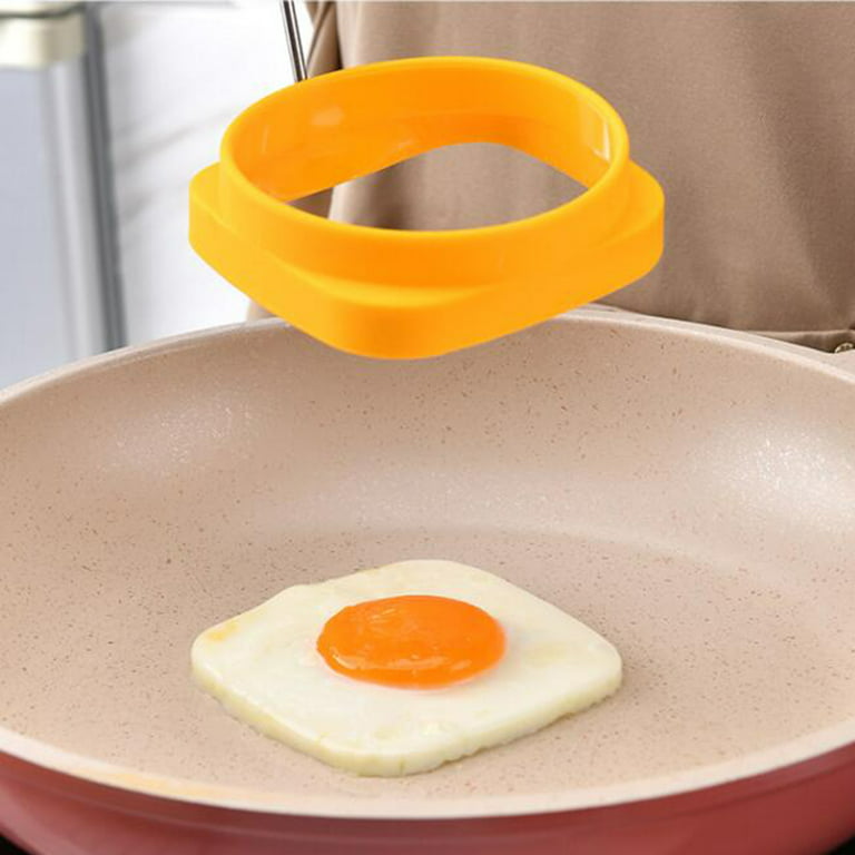 Frogued Fried Egg Mold High Temperature Resistance Flexible Food Grade  Double-sided Square Round Egg Fryer Mould for Home (Blue)