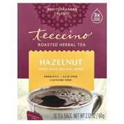 Teeccino Herbal Coffee Hazelnut, Medium Roast - 10 Tee Bags, 2 Pack