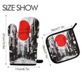 thumbnail image 2 of Yayeee Oven Mitts and Pot Holder Set of 2 Heat Resistant Kitchen Gloves Baking Hot Pad, Black Streets, 2 of 5