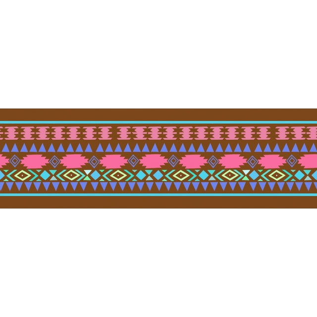 IBA Indianbeautifulart Brown Aztec Geometric Fabric Lace Dressmaking Velvet Trim Tape Printed Sewing Lace 9 Yards 3 Inches