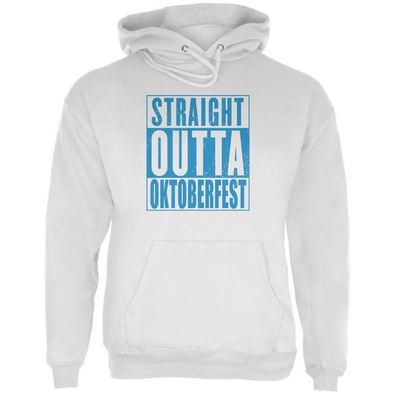 Straight Outta Oktoberfest Mens Hoodie White X-LG
