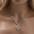thumbnail image 3 of 14K Gold Finish Simulated Diamond Heart Shape Love Valentines Charm Pendant Necklace, 3 of 3