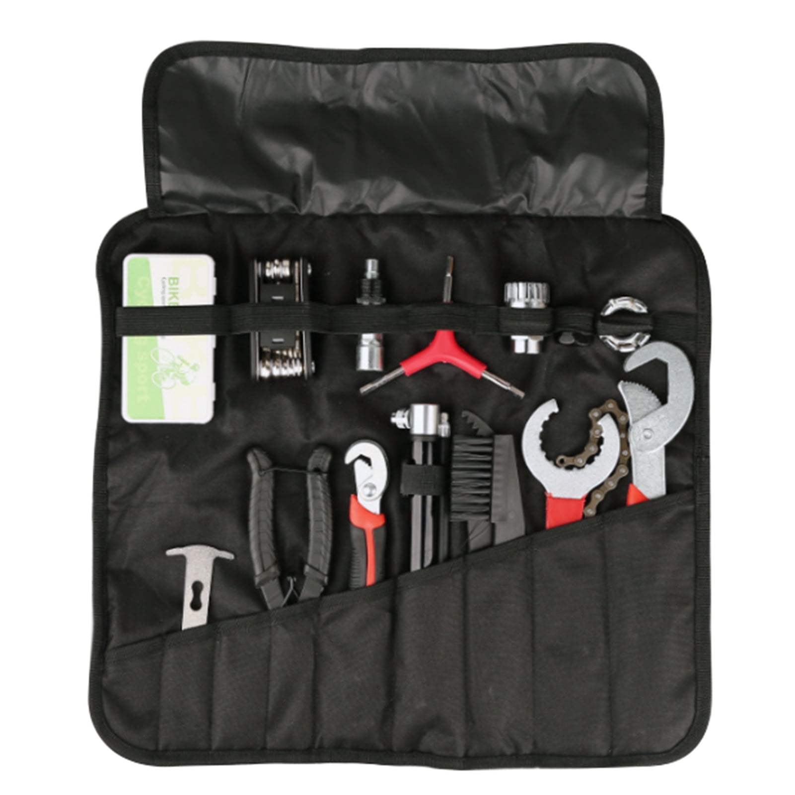 THYWD Bike Tool Kit 16 in 1 Bicycle Tire Patch Repair Kit Mountain Dirt Road Bike Tools Kit Set Folding Allen Wrench with Tire Levers Portable Multitool Maintenance Bag 