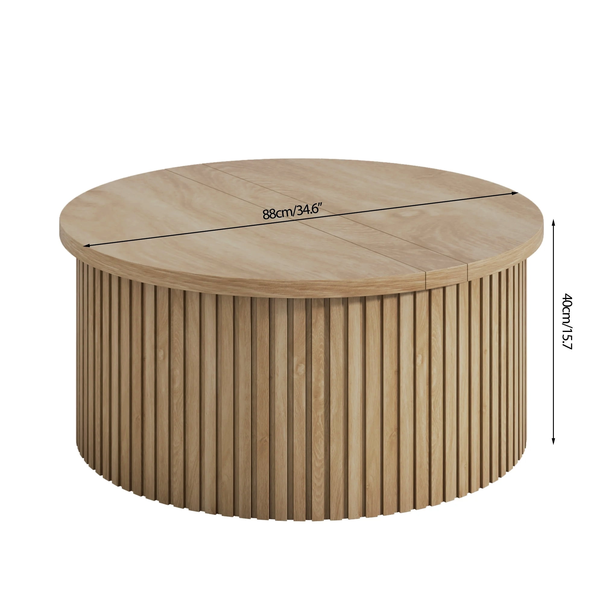 Round Coffee Tables for Living Room, Lift Top Coffee Table with Storage, Round Wood Center Table