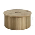 thumbnail image 3 of Round Coffee Tables for Living Room, Lift Top Coffee Table with Storage, Round Wood Center Table, 3 of 7