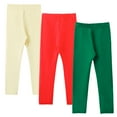 thumbnail image 3 of HILEELANG Big Kids' Fall & Winter Leggings Ages 9 - 10Y 95% Cotton + 5% Spandex Stretchy & Non - Tight Colors Beige Bright Red Dark Green Size 9 - 10Y, 3 of 11