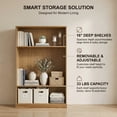 thumbnail image 6 of Lumioca 4-Tier Wooden Bookshelf, 49"H Bookcase with Adjustable Shelves (76lbs,Oak), 6 of 9