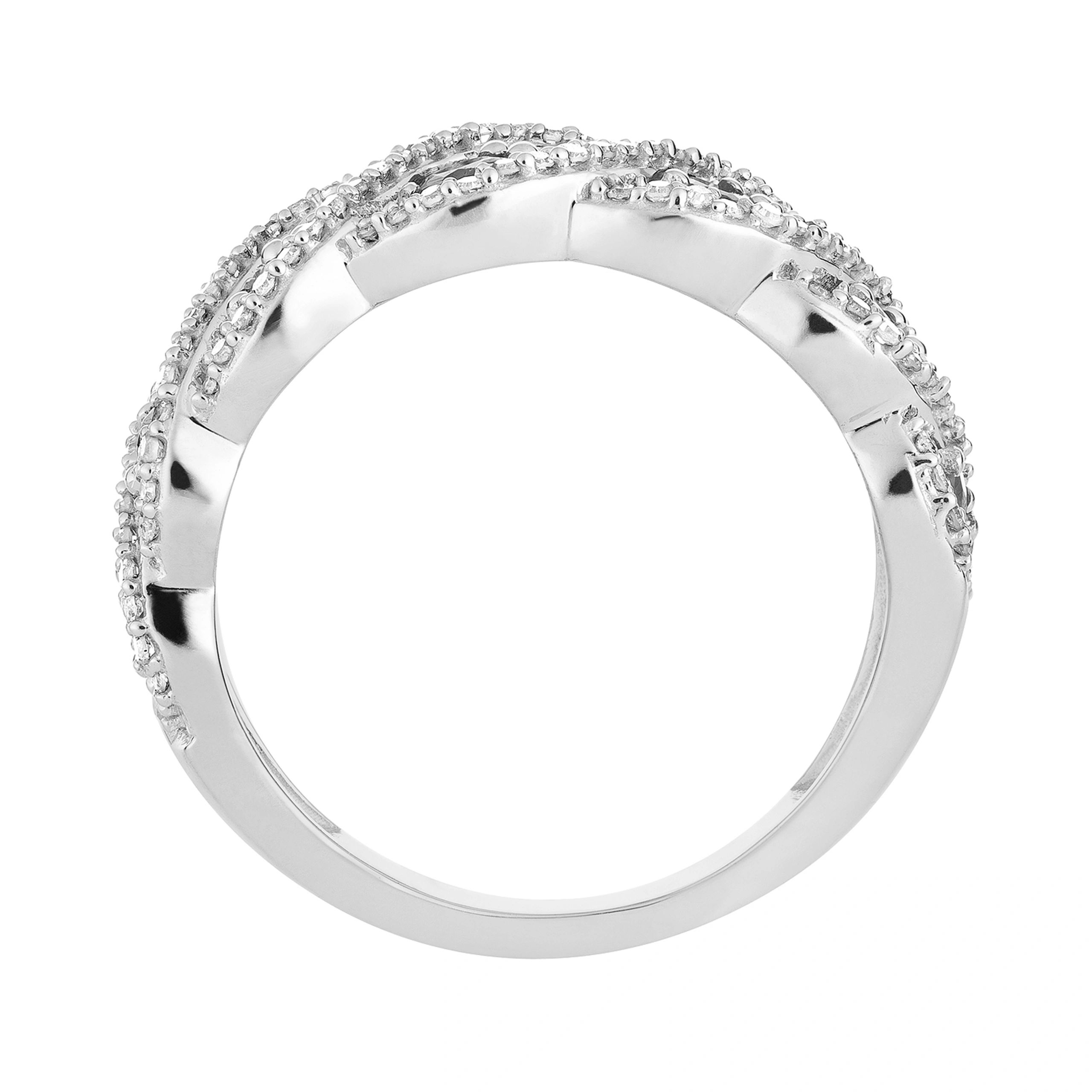 10k White Gold Emerald & 1/3 Carat T.W. Diamond Ring