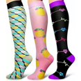 thumbnail image 2 of AWZXDE Casual Knee‑High Socks Adult Knee High Socks Stretch Knit Graphic Print Socks for Party Daily Fashion And Themed Outfit Matching, 2 of 9