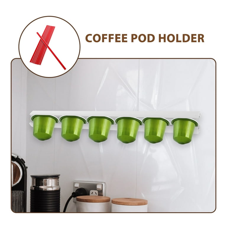 Qnmwood Wall-Mounted Coffee Pod Holder Organizer White