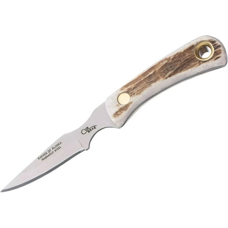 Knives of Alaska Cub Bear Fixed Blade Knife 2.75 Caping CPM MagnaCut Bead Blasted Blade Stag Handle