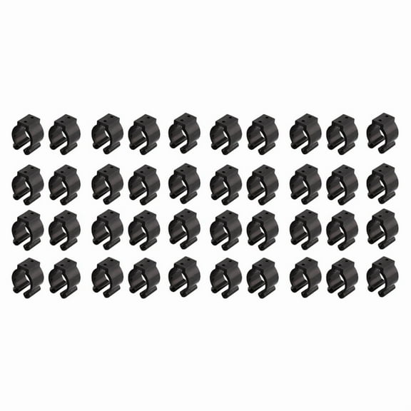 40 Pcs Fishing Pole Rod Holder Clips Black 16Mm Inside Dia Fishing Rod Storage Clips,40 x Fishing Rod Clips (not include the screws),black