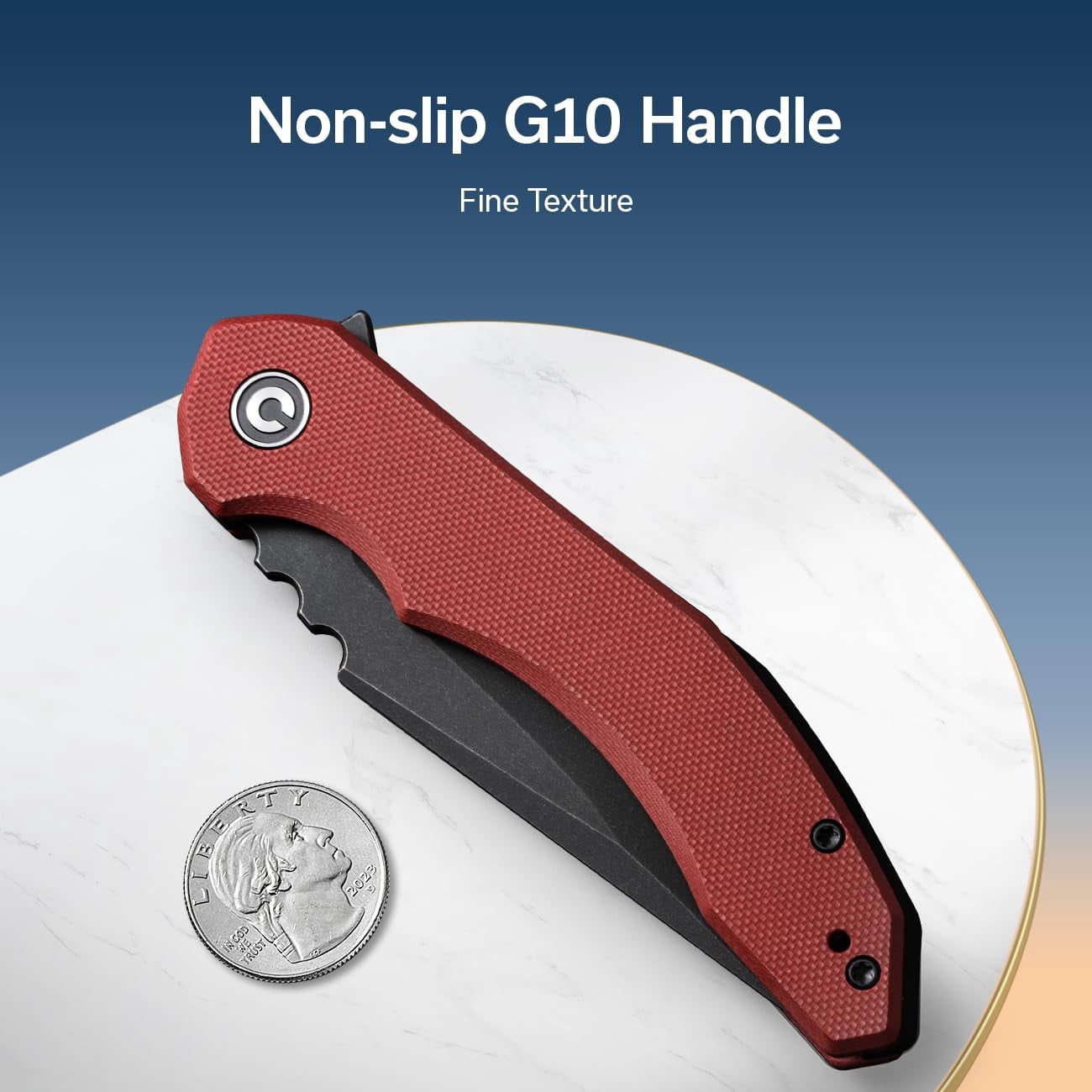CIVIVI Bluetick Folding Pocket Knife with 3.47" 14C28N Blade G10 Handle C23050-2