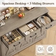 thumbnail image 5 of Homfa 42.5'' Kitchen Buffet Sideboard Cabinet, 3 Drawers Farmhouse Barn Doors Wood Coffee Bar Storage Cabinet with Adjustable Shelf, Wash Gray, 5 of 7