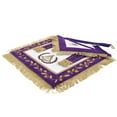 thumbnail image 2 of Grand Master Blue Lodge Apron - Majestic Purple Velvet with Gold Bullion Embroidery and Golden Braid Fringe, 2 of 5