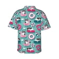 thumbnail image 3 of Balery Swimming Bulldog Print Men's Hawaiian Shirts Short Sleeve Beach Shirt Relaxed Fit Vacation Button Down Shirts-Medium, 3 of 9