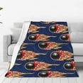 thumbnail image 1 of Balery Bowling Ball And Flame Manta de Felpa Suave y Acogedora – Cobija de Franela Aterciopelada para Cama, Lavable y Cálida para Sofá, Mascotas, Transpirable-60"x50", 1 of 7