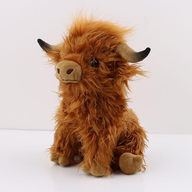 Highland Cow With Mooing Sound, Realistic Soft Cuddly Farm Toy,  Eco-friendly Plush, 25cm