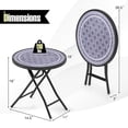 thumbnail image 3 of Gymax Round Folding Side Table 18 Inch Patio Coffee Table w/ Tempered Glass Tabletop Grey, 3 of 10