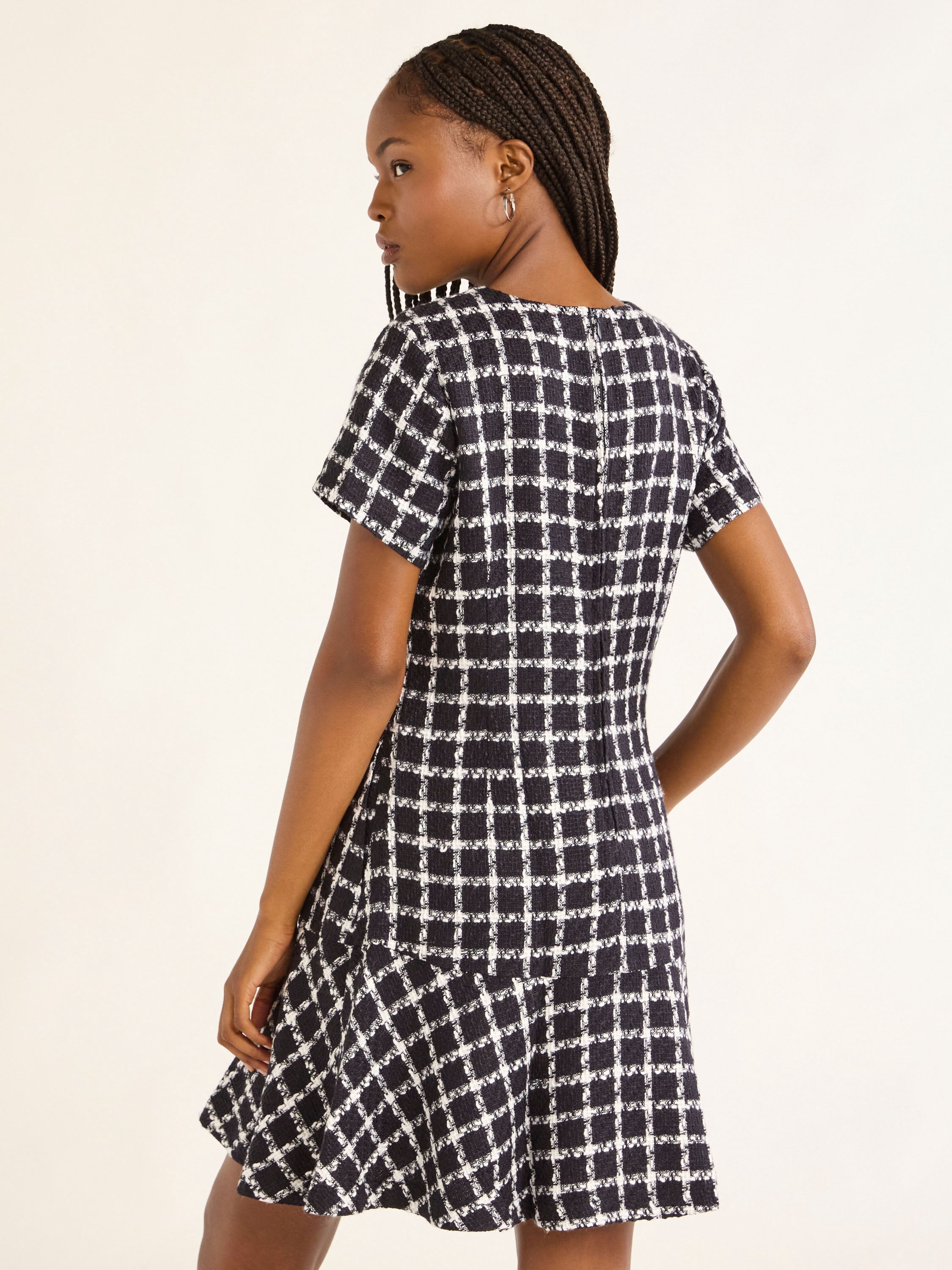 Free Assembly Women’s Tweed Dress with Short Sleeves, Sizes 0-20