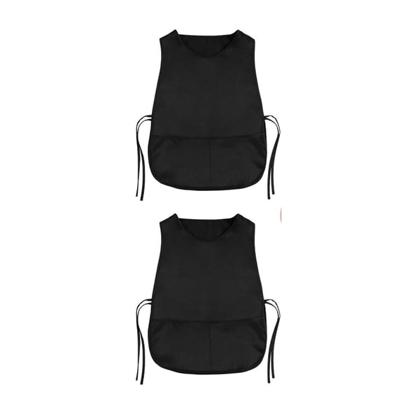 2pcs Unisex Apron Vest  2 Deep Pockets Unisex Apron for work kitchen Adult Hoodies, Shoemakers, Chefs, Cleaning and Nursing Clothes, Waterproof  black