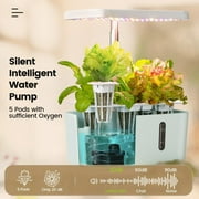 LetPot 5-Pod Hydroponics System - APP&WiFi Controlled Smart Indoor Garden with Grow Lights, Height Adjustable, Gardening Gift for Beginners, Green