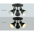 thumbnail image 6 of Claxy 3-Light Black Semi Flush Mount Light with Adjustable Cone Metal Shade, 6 of 10