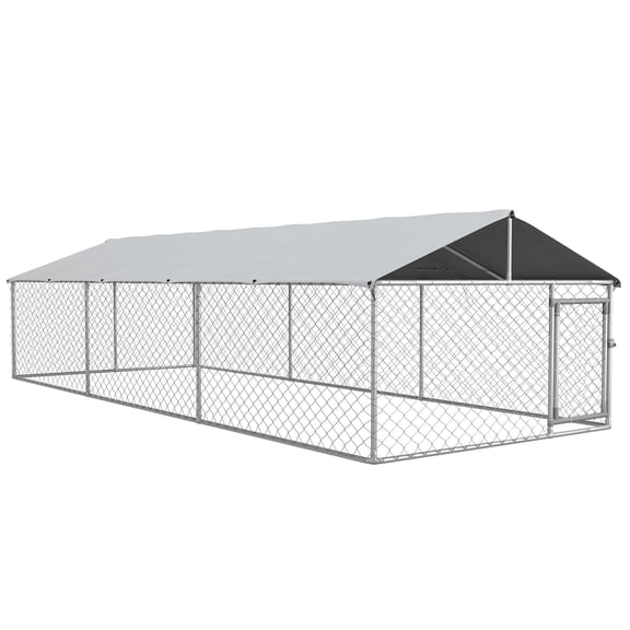 Dranite 19.7' x 7.5' x 4.9' Outdoor Dog Kennel for Large Dogs, Secure Lockable Door