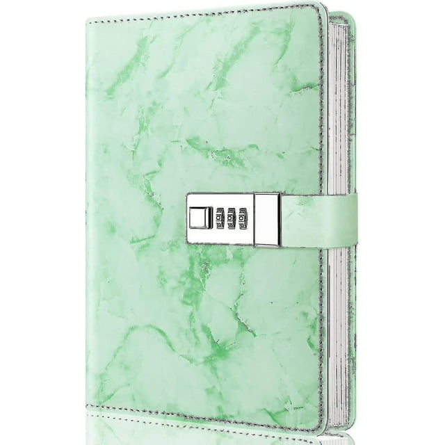 Marble Diary With Lock, Refillable A5 Daily Journal For Girls And Women, 192 Pages Cute Notebook With Combination Lock For Teen Girls And Boys - Purpl