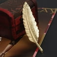 thumbnail image 2 of EHJRE Vintage Alloy Feather Leaf Shape Brooch Pin Wedding Corsage Breastpin Gold, 2 of 8