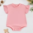 thumbnail image 2 of zaveiop Baby Girl Solid Ruffle Romper Bodysuit Jumpsuit Casual Clothes (Light Pink, 3-6 Months), 2 of 5