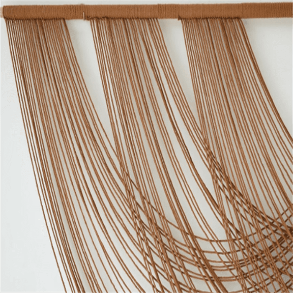 Large  Wall Hanging Brown Die-Dyed 59.00" W x 31.00" L Boho Wall Decor Yarn Tapestry Craftsmanship Home Macrame Wall Decor
